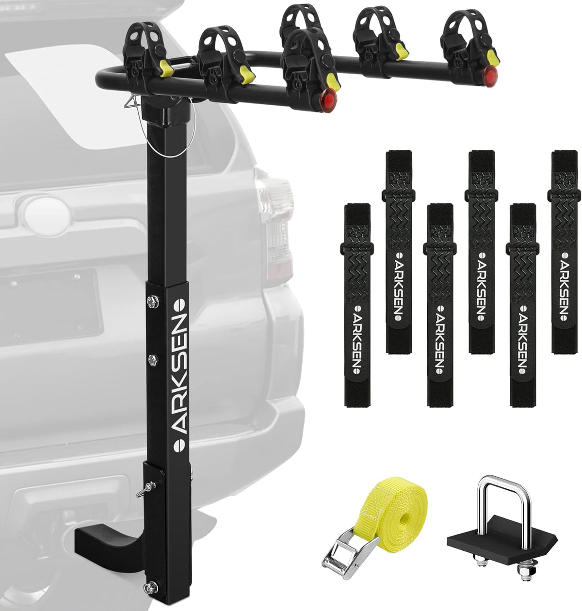 4 Bike Heavy Duty Hitch Mount Bike Rack with Tie Down Strap L448586