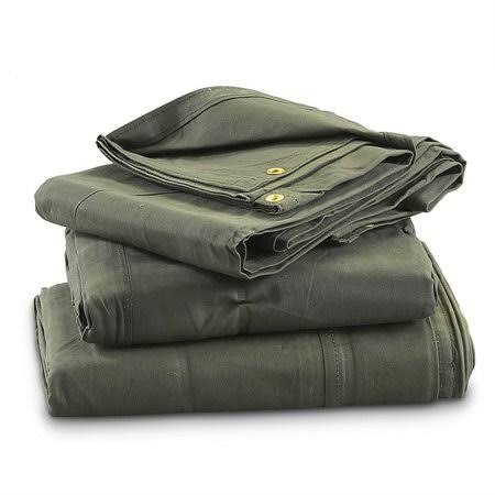 10 x 18 Heavy Duty Green Drab Canvas Tarp V953