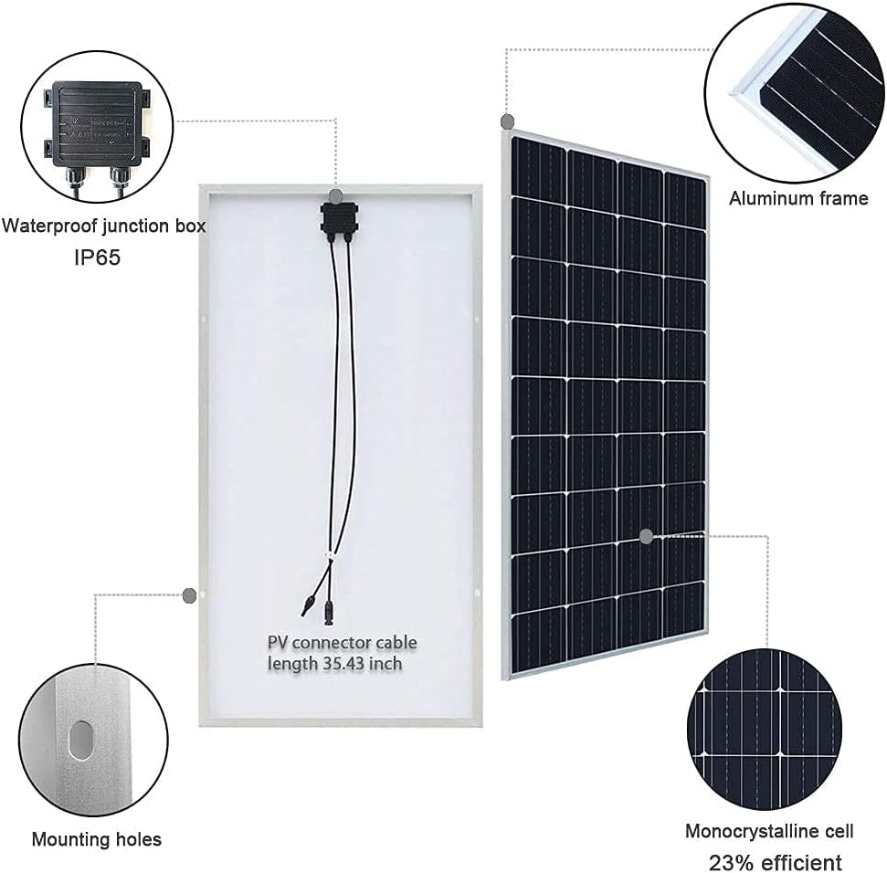 300 Watt 12V Monocrystalline Solar Panel Kit with 30A Charge Controller Z3748