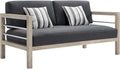 Light Gray Acacia Wood Patio Loveseat X5568