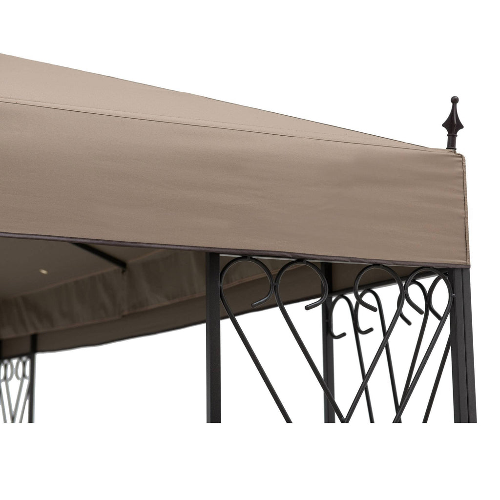 10 ft. x 12 ft. Steel Gazebo with 2-Tier Khaki Canopy S5394