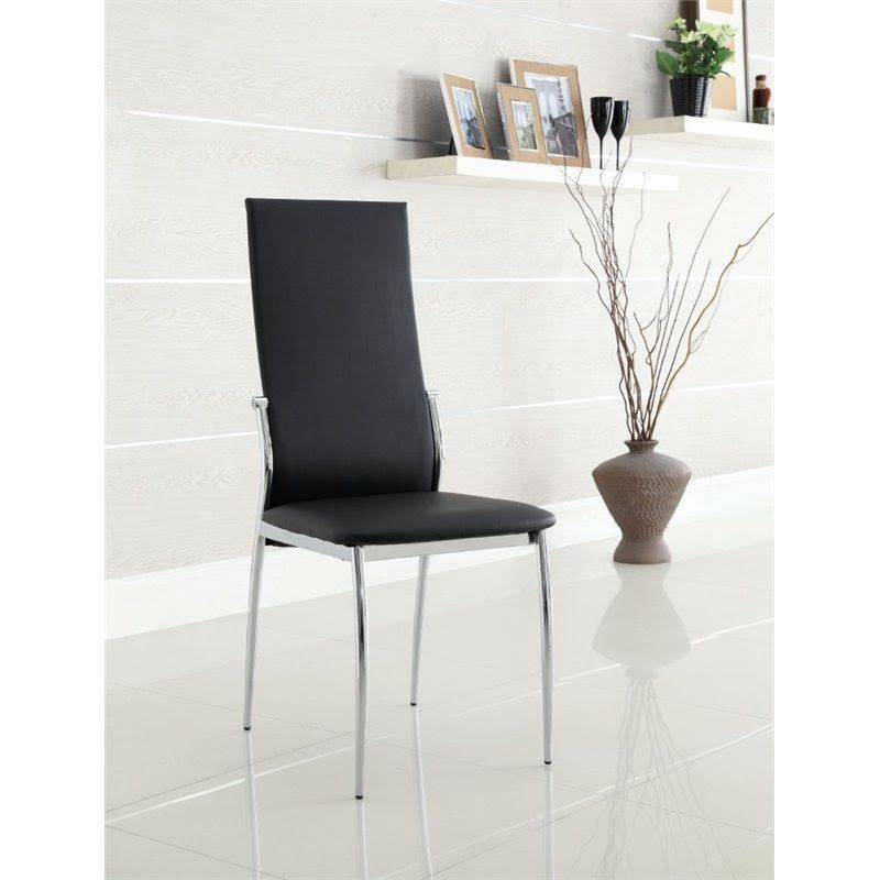 Black Highback Side Chair Set of 2 V9604