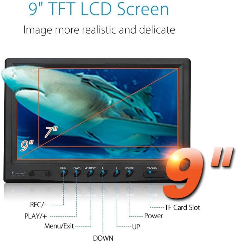 Underwater Fishing Camera 9 inch LCD 1000TVL Waterproof 30m Cable F497615