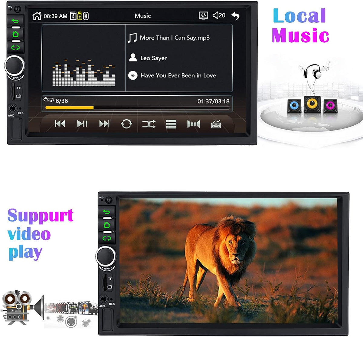 Double Din Car Stereo with 7 Inch Touch Screen M3529