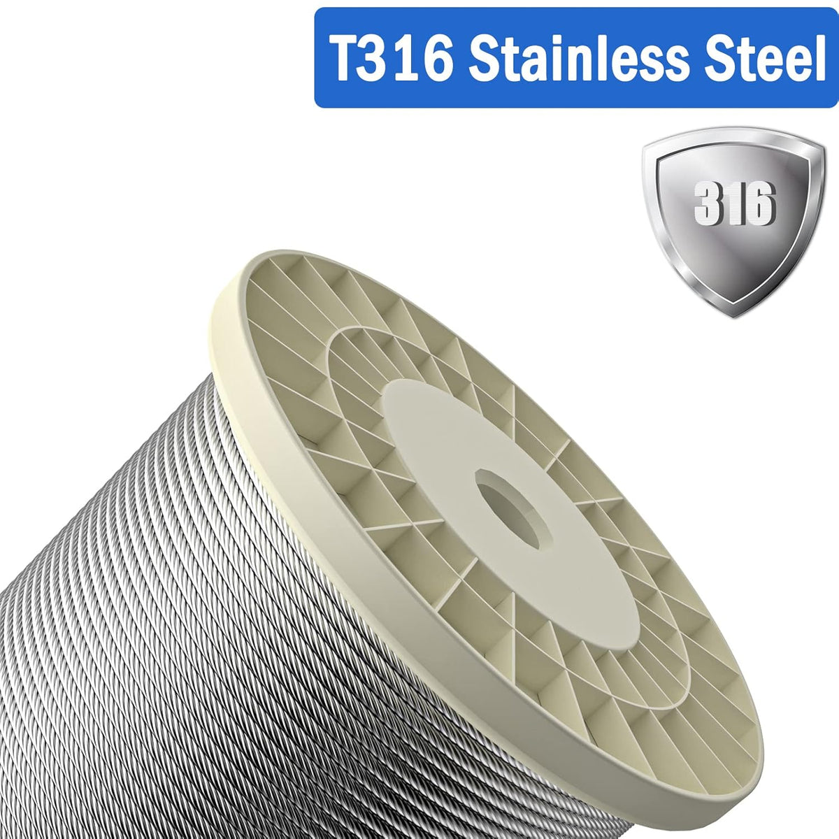 1/8 T316 Stainless Steel Cable 500 FT W4085