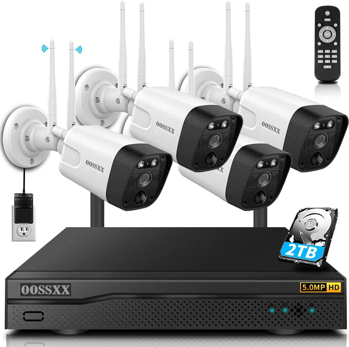 3K 5.0MP Wireless Security Camera System with 2TB Hard Drive H693022