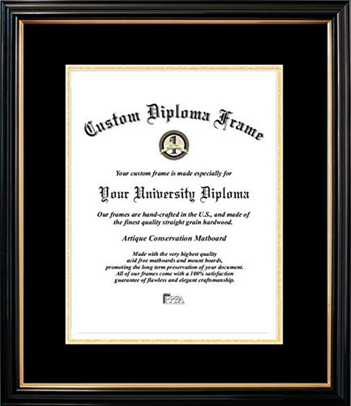 Petite Certificate Mats and Black/Gold Trim, 10 x 14 L531586