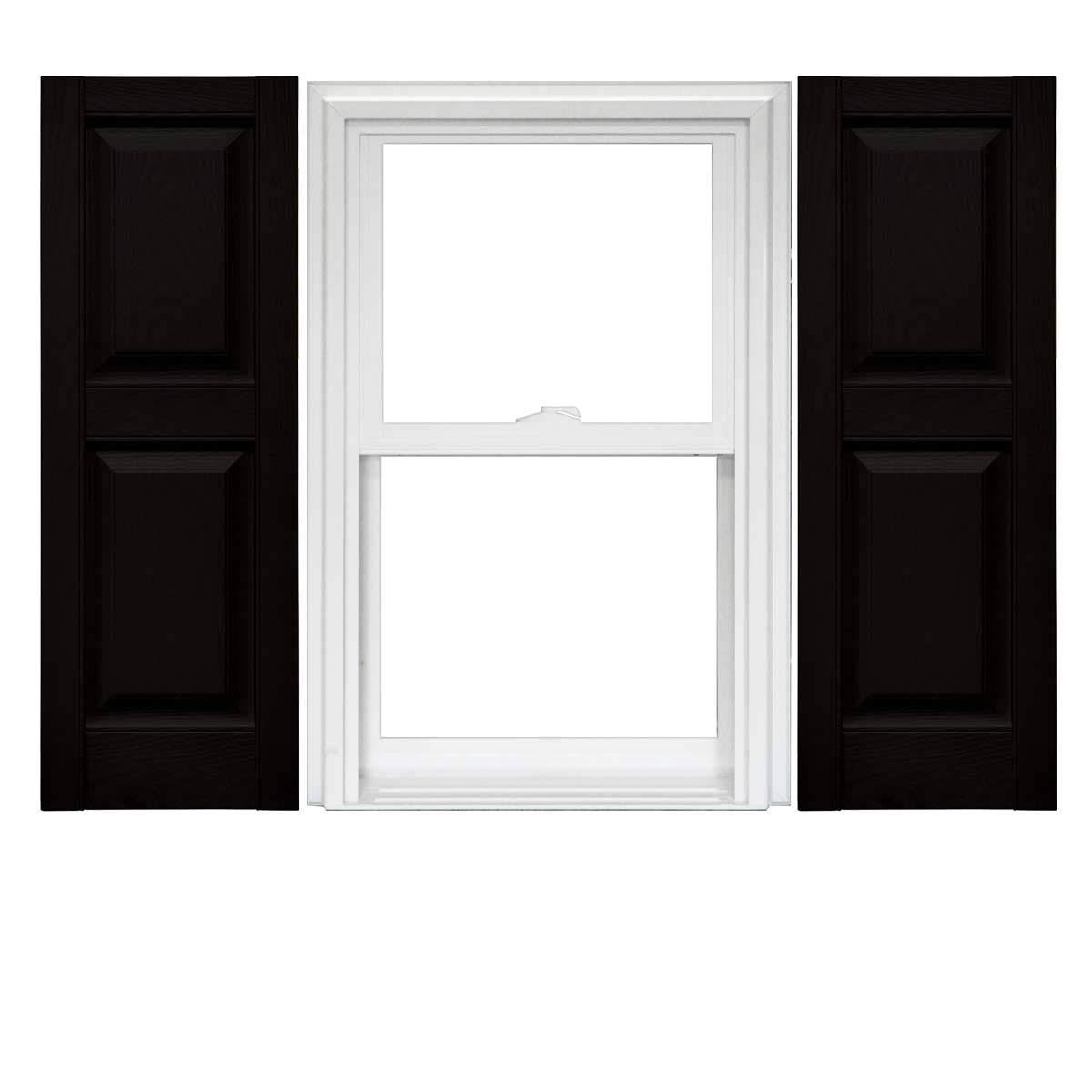 Black Raised Panel Vinyl Shutters 1 Pair 14.75 x 75 R83572
