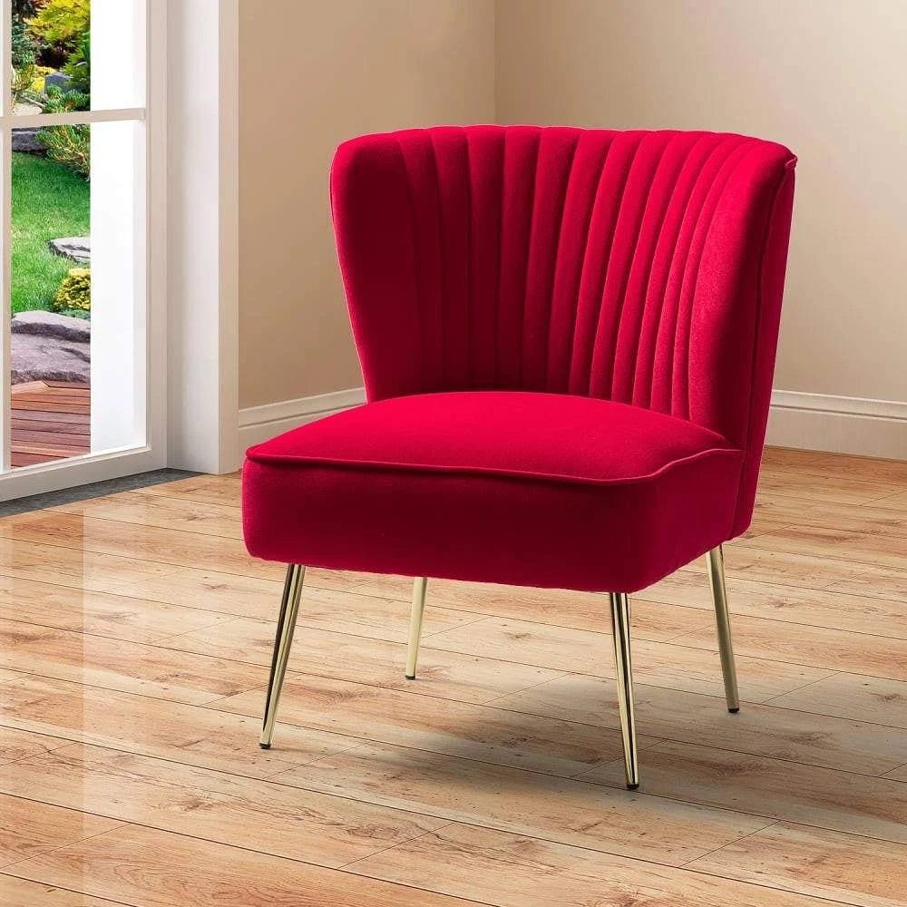 Fuchsia Gold Legs Velvet Side Chair O18175