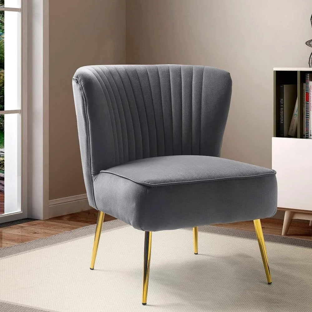 Fuchsia Gold Legs Velvet Side Chair O18175
