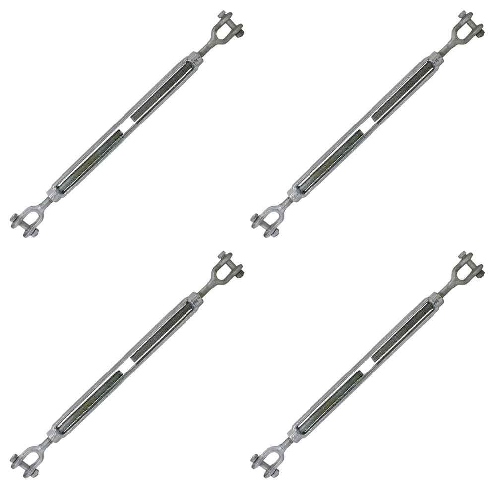 1/2 Inch x 12 Inches Galvanized Jaw and Jaw Turnbuckles P80614