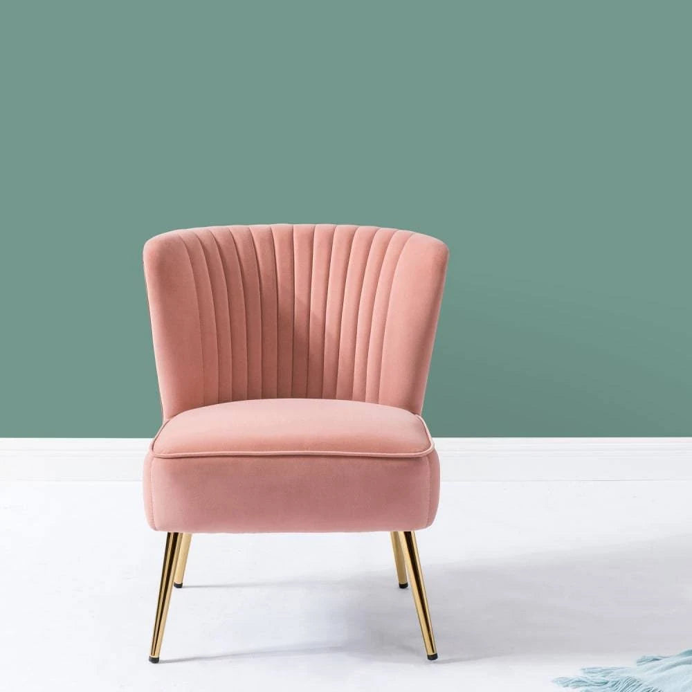 Fuchsia Gold Legs Velvet Side Chair O18175