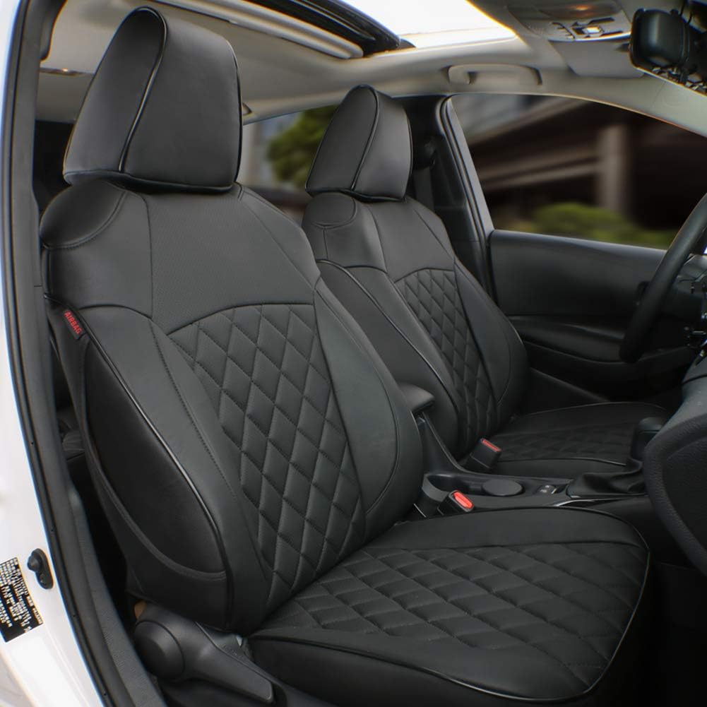 Custom Fit Full Set Car Seat Covers Leatherette Black B3524