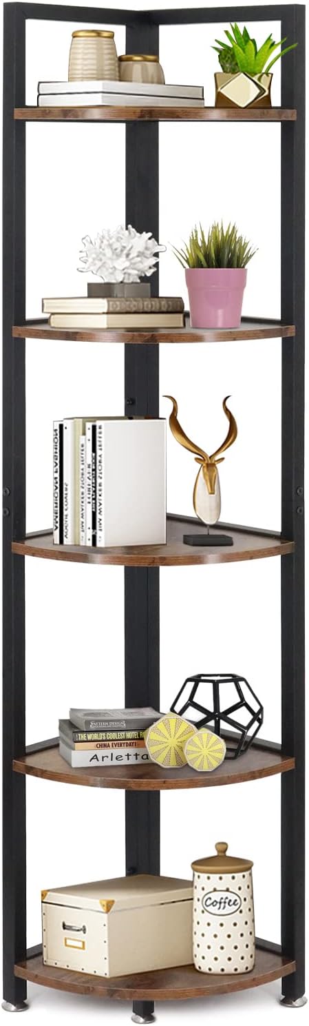 5-Tier Wood Corner Shelf I98884