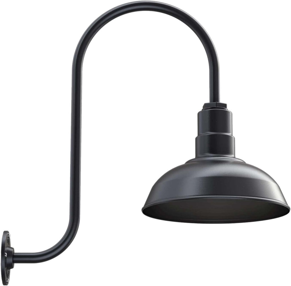 12 inch Dome Gooseneck Outdoor Wall Mounted Barn Light M125
