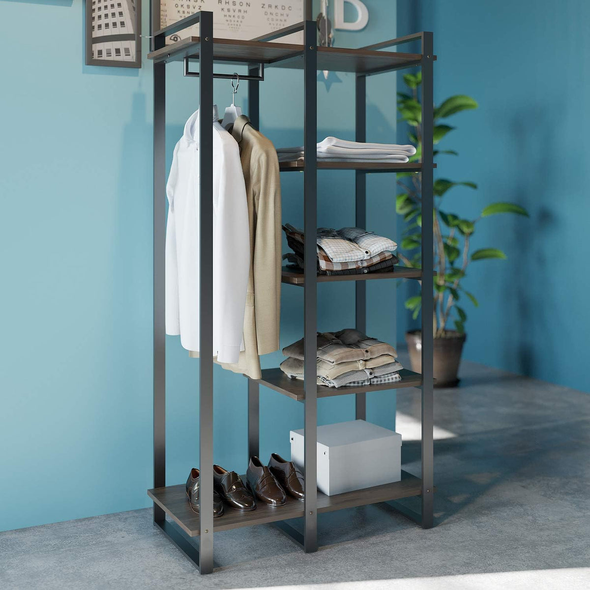 Metal and Wood Platform Bed Frame, Twin C162