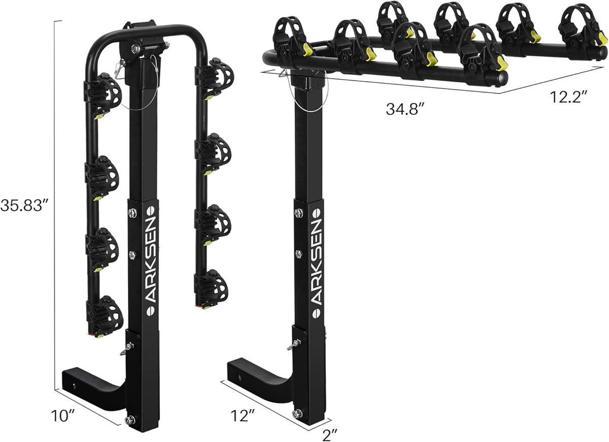 4 Bike Heavy Duty Hitch Mount Bike Rack with Tie Down Strap L448586