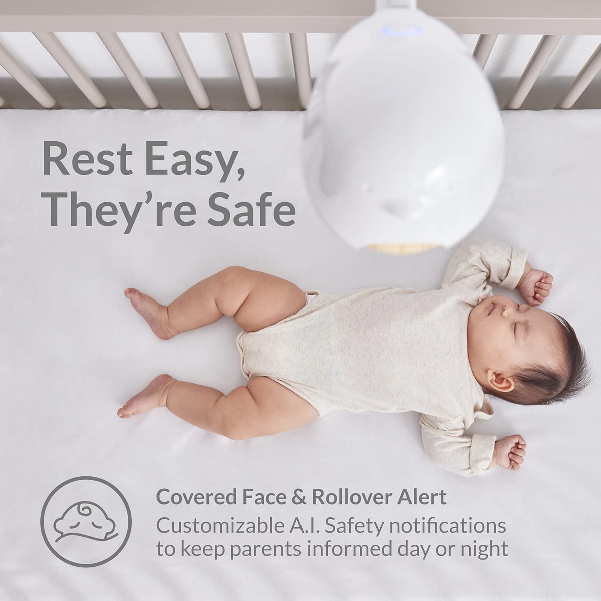 Smart Baby Monitor with Wall Mount, 1080p HD Night Vision Camera, 2-Way Audio K79319