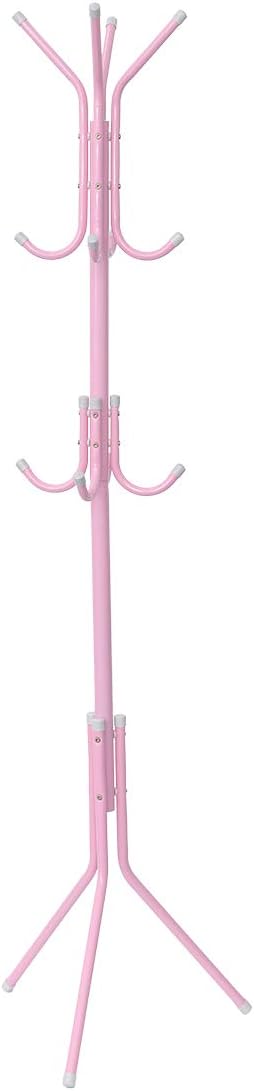 Metal Coat Rack with 12 Hooks Pink Pack of 2 G918697
