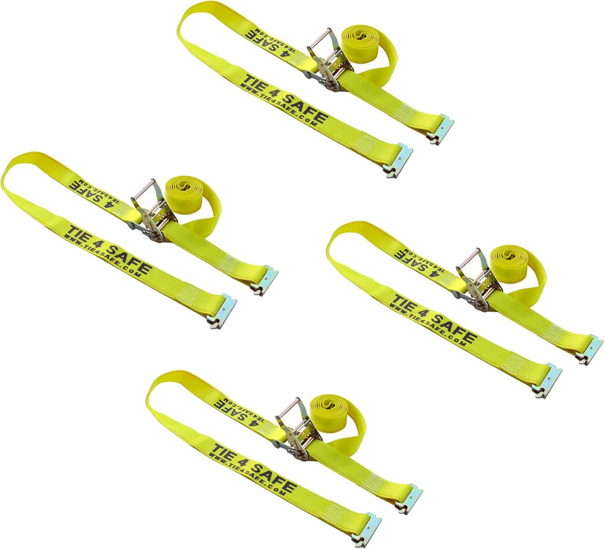 2 x 12' E Track Ratchet Straps 10 Pack Yellow J898