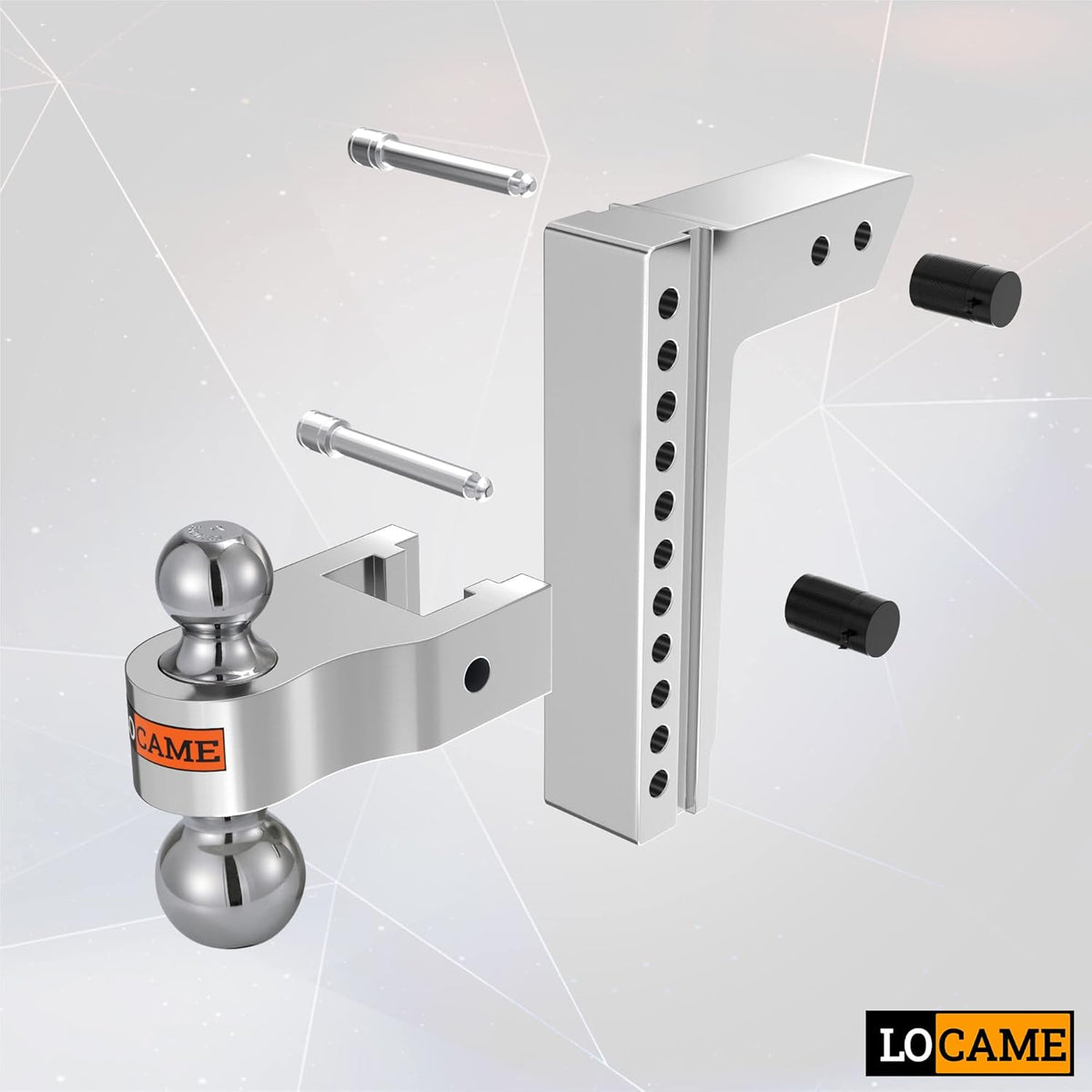 Adjustable Aluminum Trailer Hitch, Fits 2-Inch Receiver, 10-Inch Drop/Rise, 12,500 LBS U875989