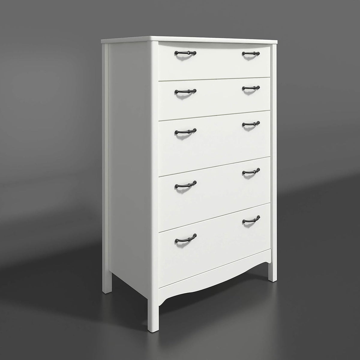 White 5 Drawer Chest F85616