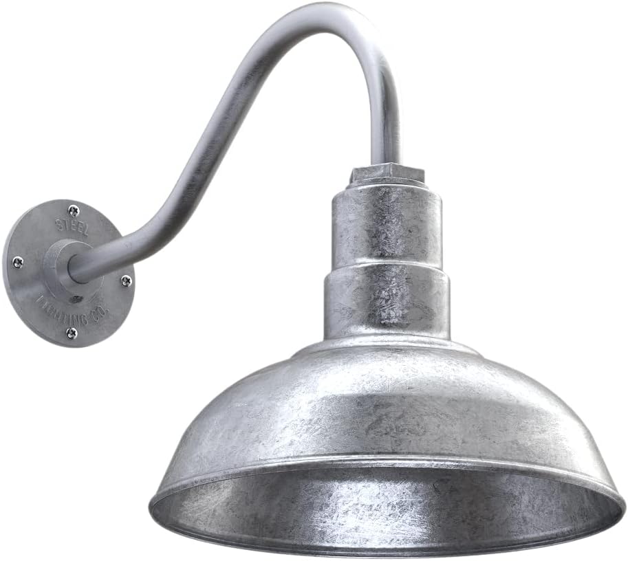12 inch Dome Gooseneck Outdoor Wall Mounted Barn Light M125