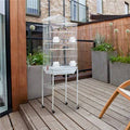 Iron Pointed Top Floor Bird Cage with Wheels White W115