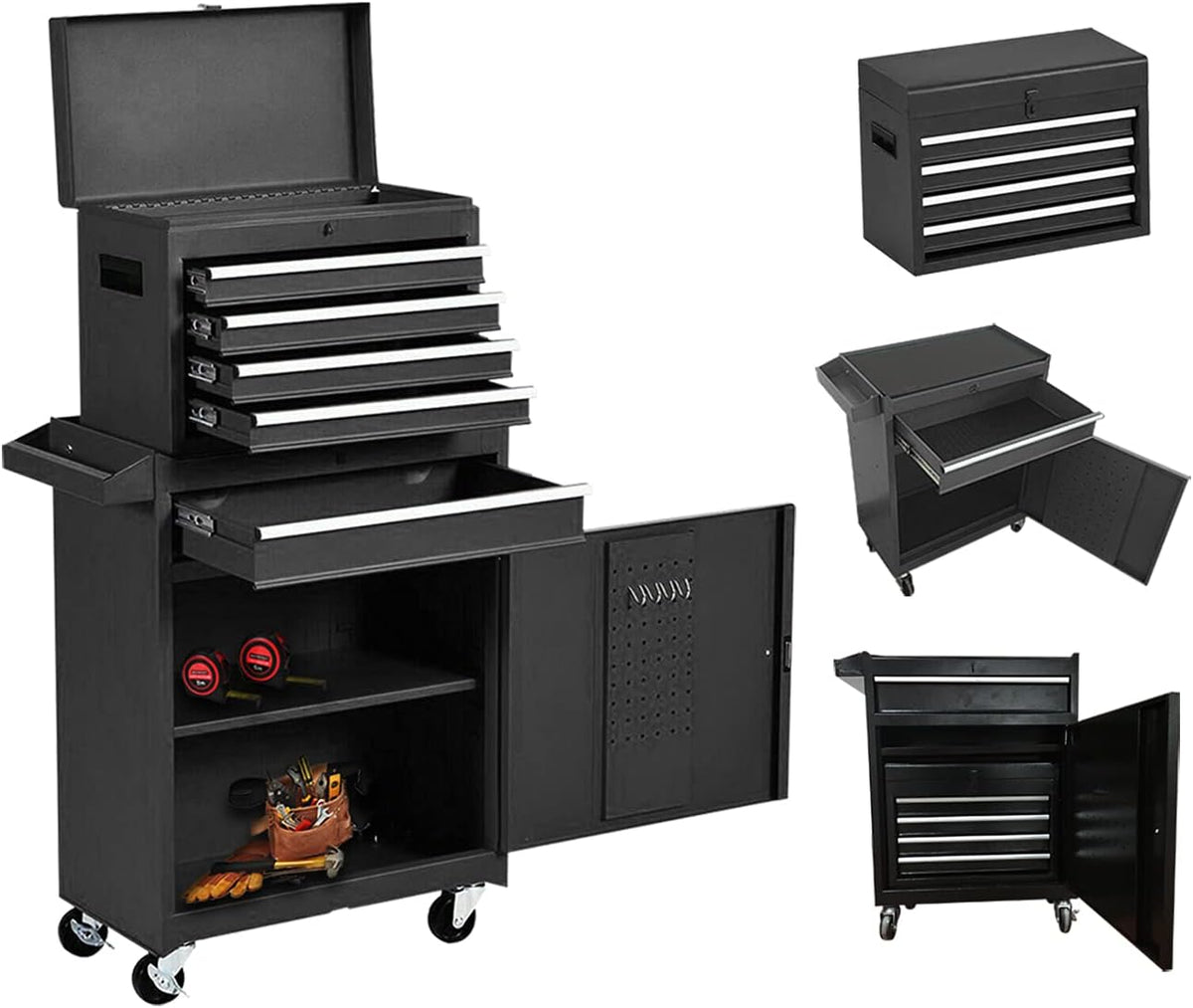 Black 5 Drawer Rolling Tool Chest with Locking System and Wheels X92575