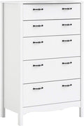 White 5 Drawer Chest F85616