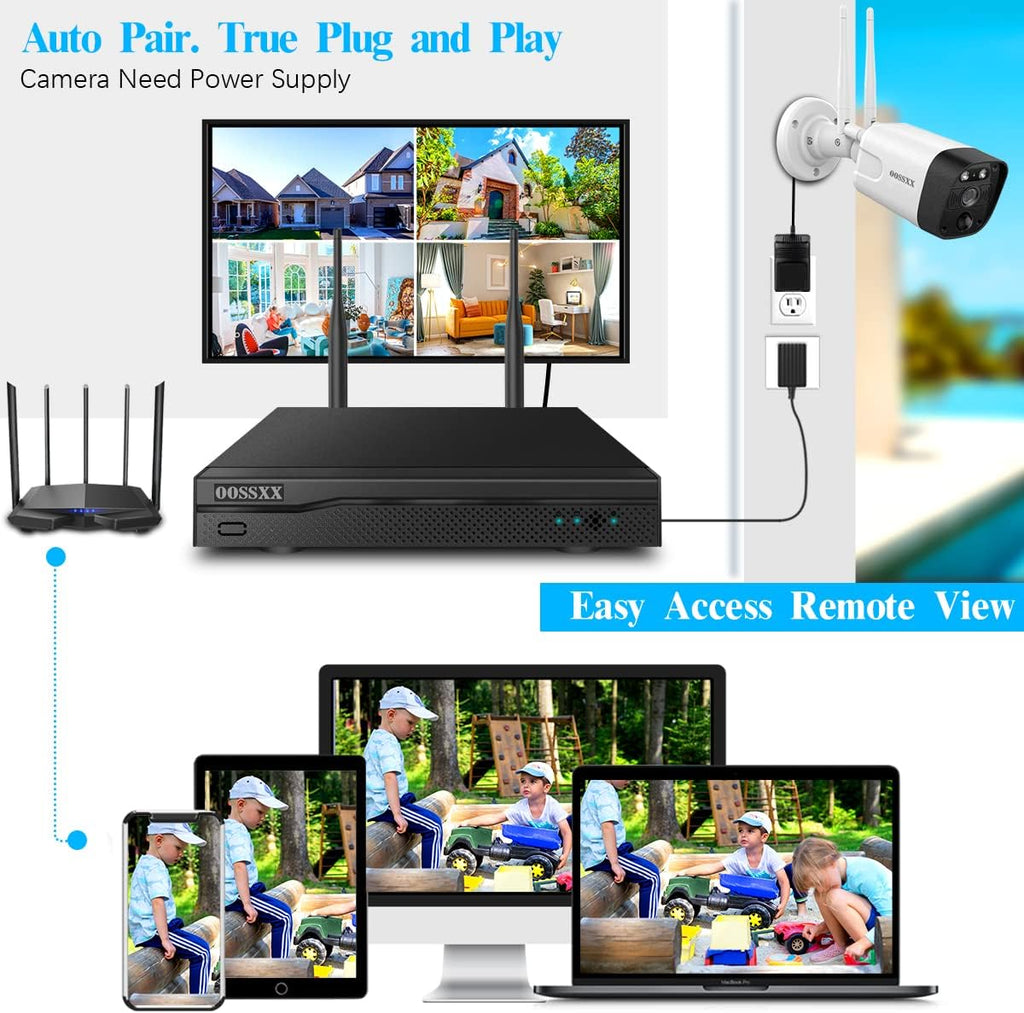 3K 5.0MP Wireless Security Camera System with 2TB Hard Drive H693022