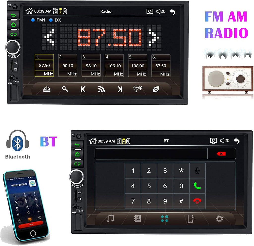 Double Din Car Stereo with 7 Inch Touch Screen M3529