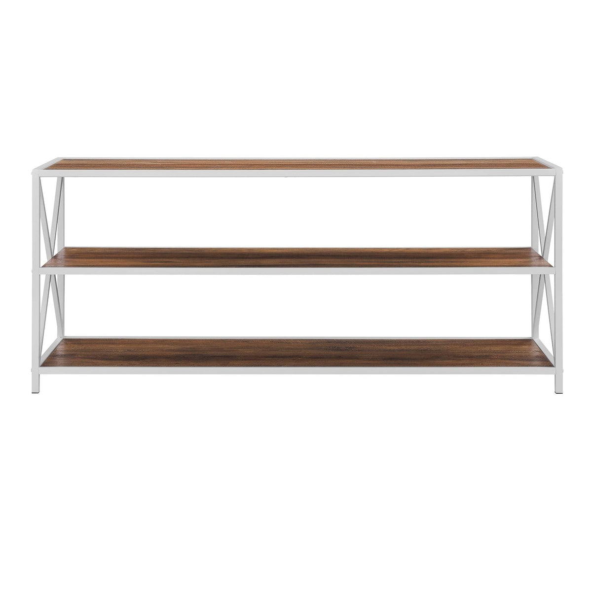 60-Inch X-Frame Bookshelf Dark Walnut Black Metal H528519
