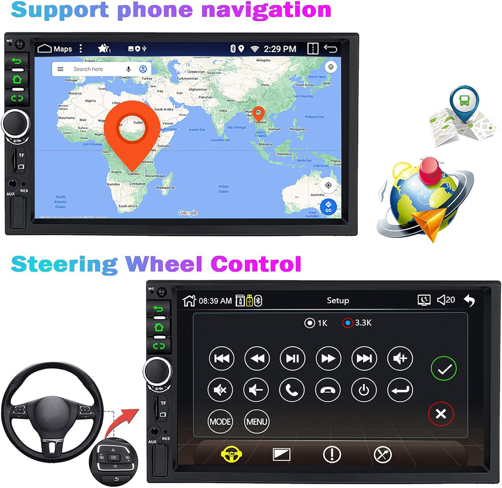 Double Din Car Stereo with 7 Inch Touch Screen M3529