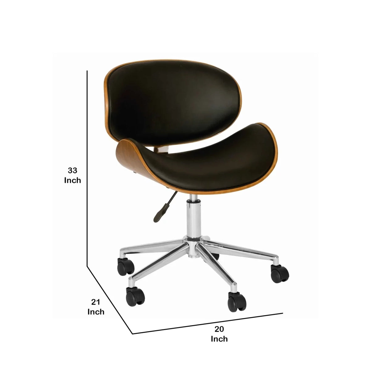 Brown and Black Swivel Office Chair D668