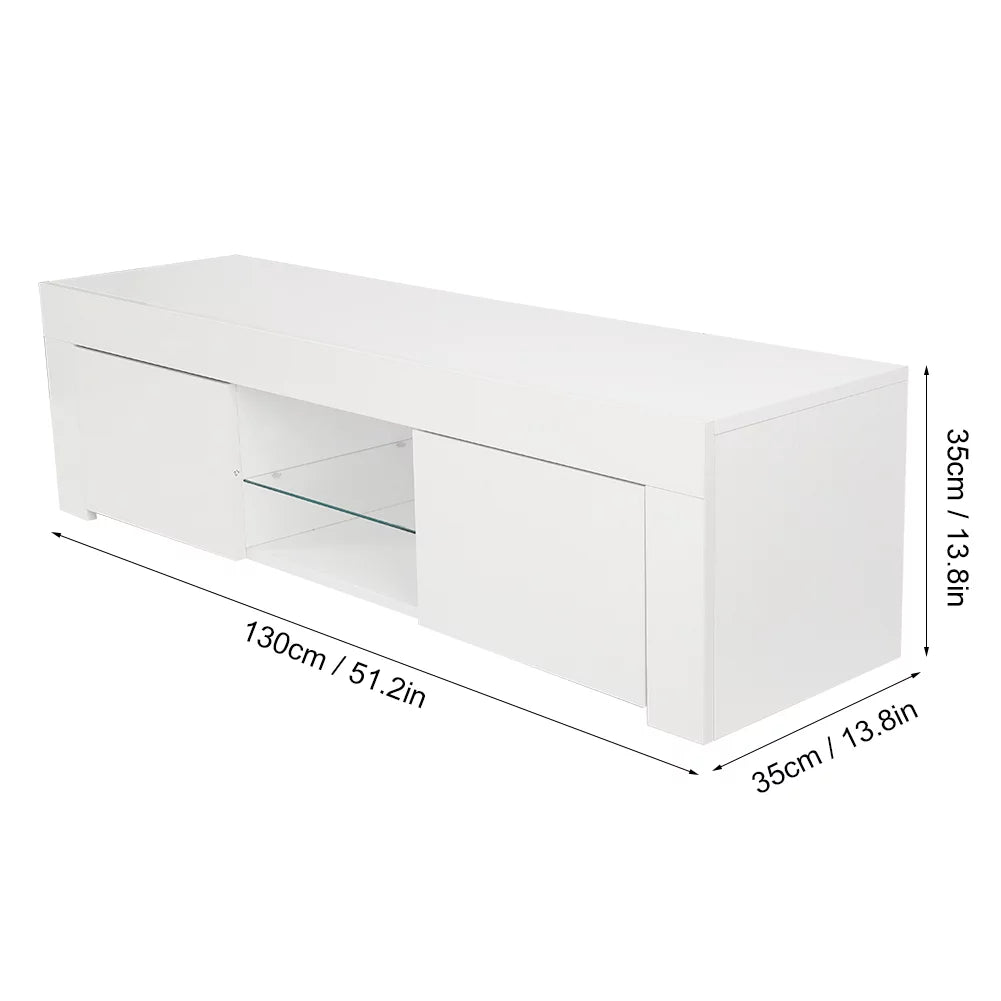 White TV Stand with LED V8330