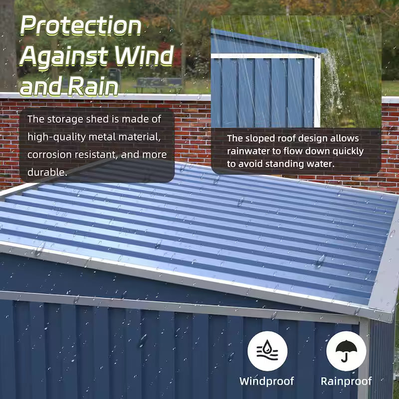 Blue Metal Outdoor Storage Shed P895002
