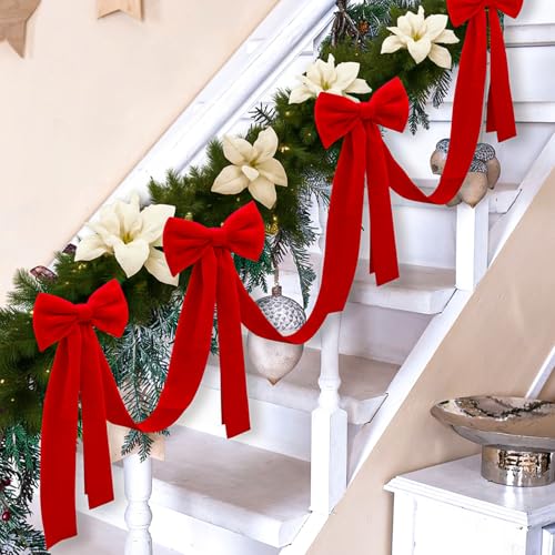 Velvet Bow Garland with 6 Pcs Large Bow F520