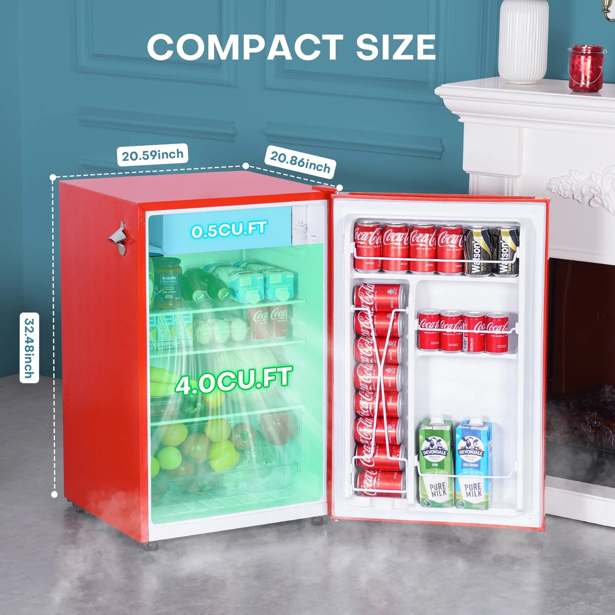 4.5 Cu Ft Retro Compact Refrigerator with Freezer R1532