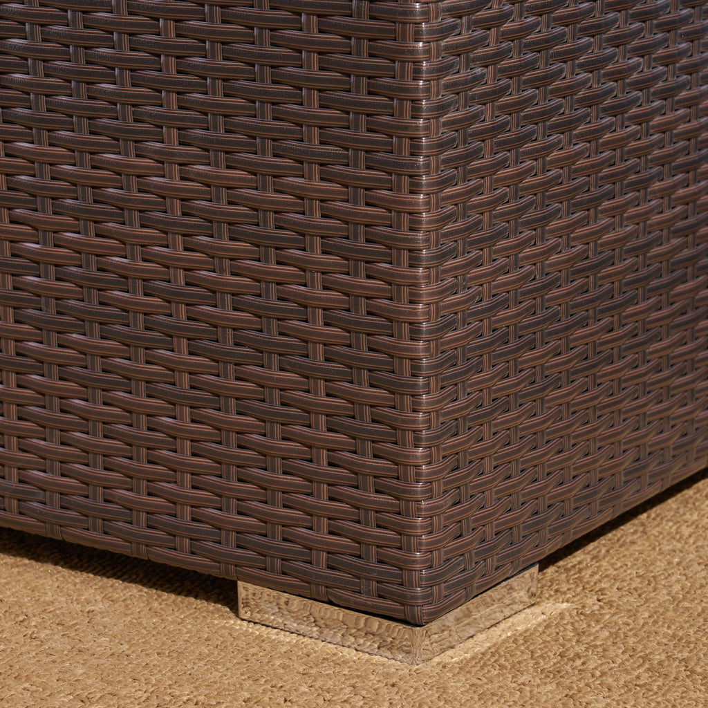 Multibrown Wicker Coffee Table with Storage F97304