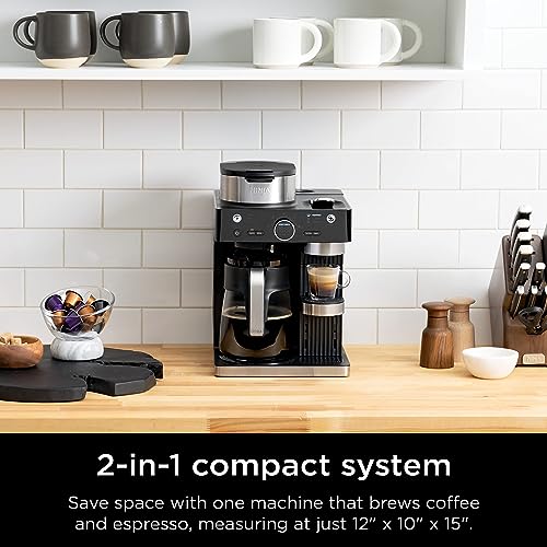 Espresso & Coffee Maker with Built-in Frother, Black E3666