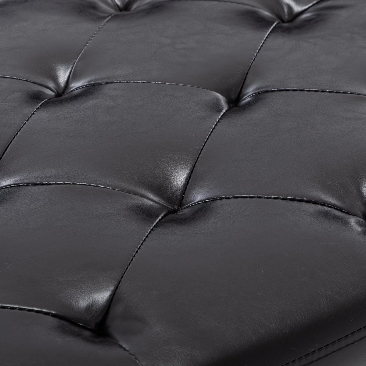 Black Faux Leather Storage Ottoman N7242