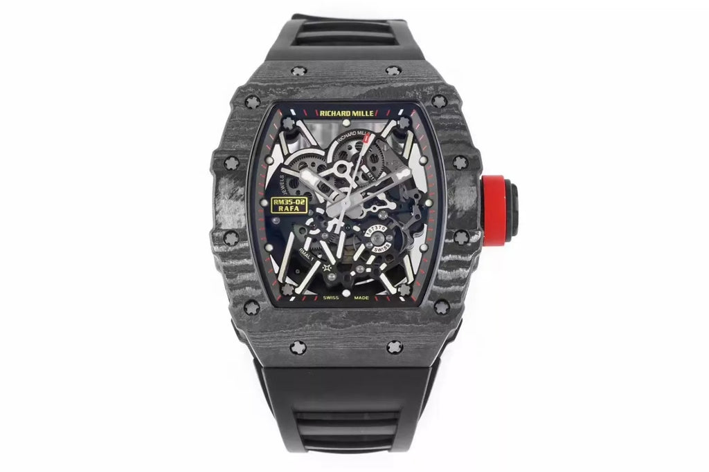 Black Bezel Red Markers Black Rubber Strap S618454