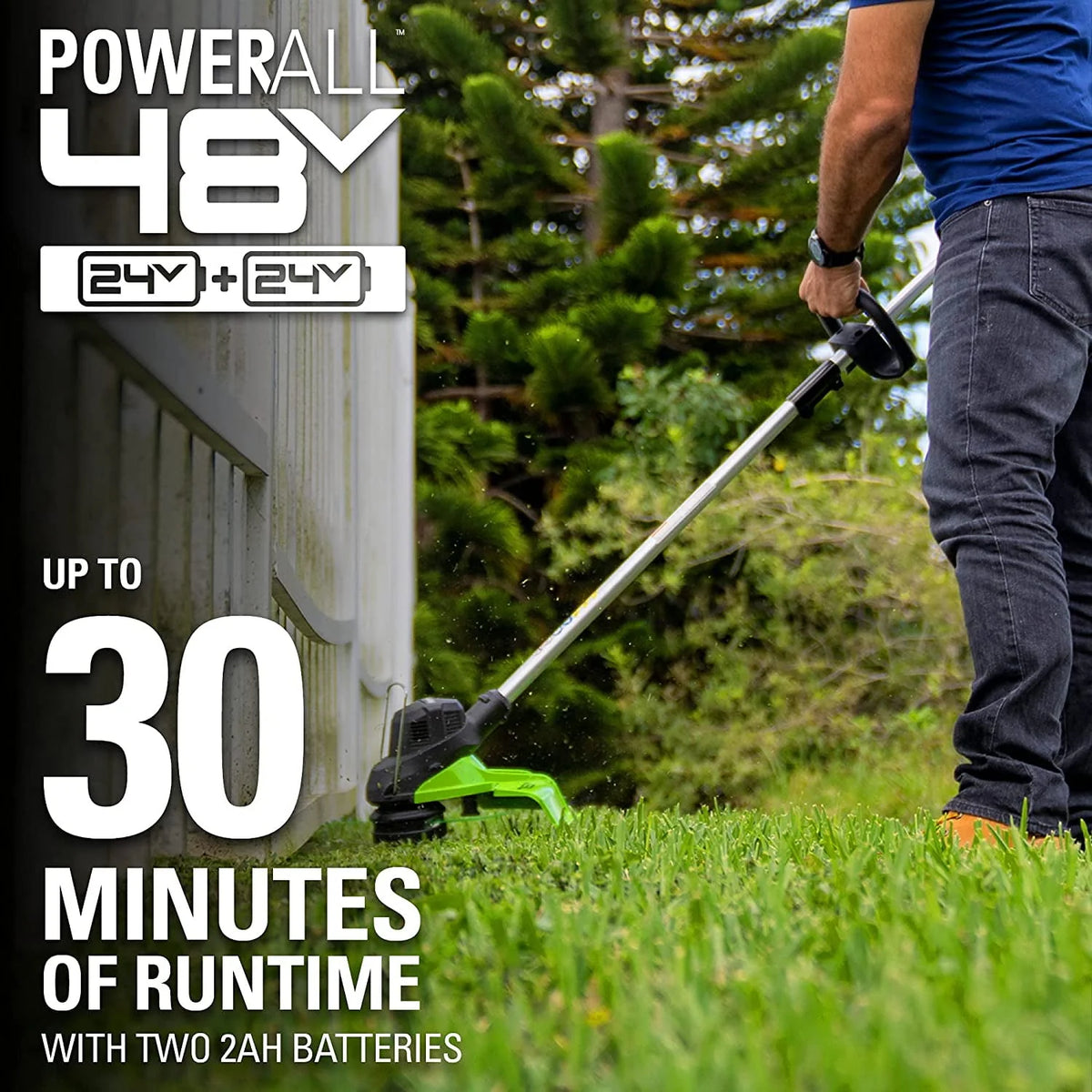 48V 15 Cordless String Trimmer with 2Ah Batteries & Charger B53985