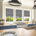 Gray Total Blackout Roman Shades 23"W x 64"H B396437