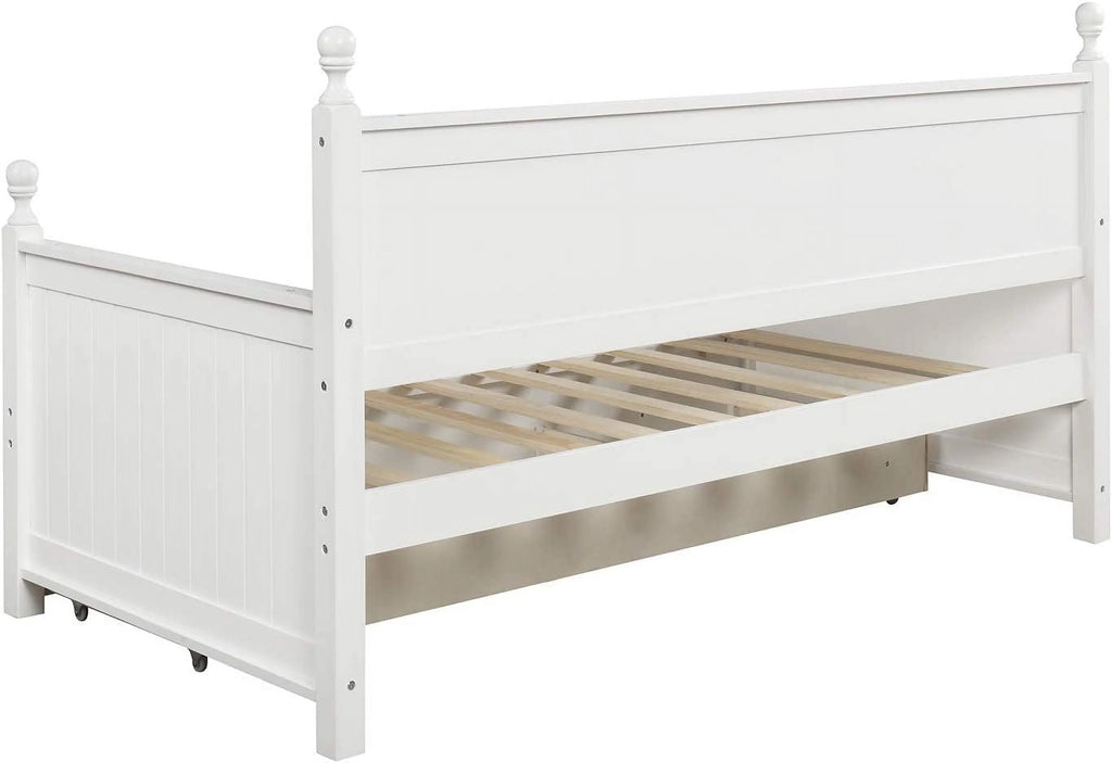 White Wood Daybed with Drawers W5236