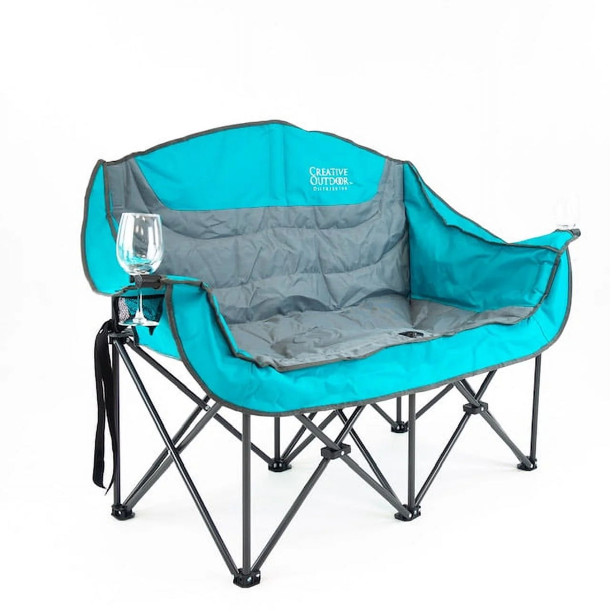 Teal Gray Two Seat Loveseat X521