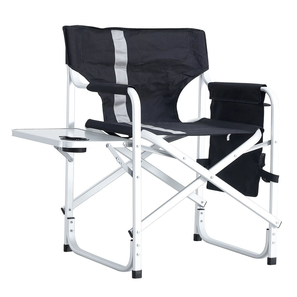 2-piece Padded Folding Chair with Side Table and Storage Pockets H421