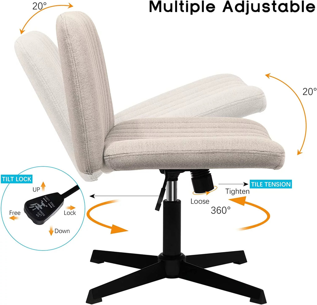 Armless Fabric Padded Swivel Office Chair R870724