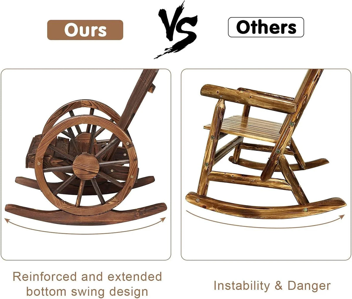 Wood Rocking Chair with Armrest F535